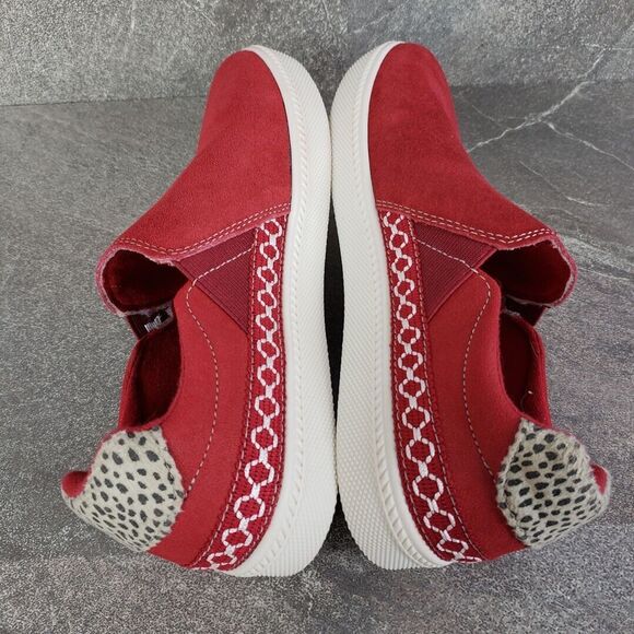 Earth Origins Shoes Womens 7 W Red Suede Slip-Ons Zandel Casual Comfort - Picture 5 of 12